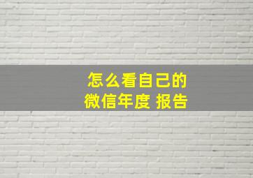 怎么看自己的微信年度 报告